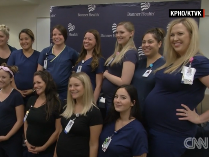 ﻿У США в одній із лікарень одночасно вагітні 16 медсестер