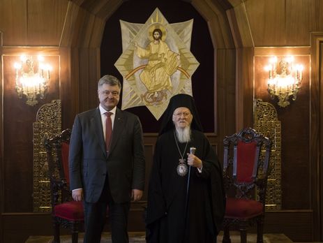 ﻿Порошенко обговорив із патріархом Варфоломієм створення в Україні єдиної помісної православної церкви