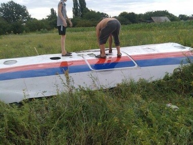 Место крушения Boeing 777 в Донецкой области