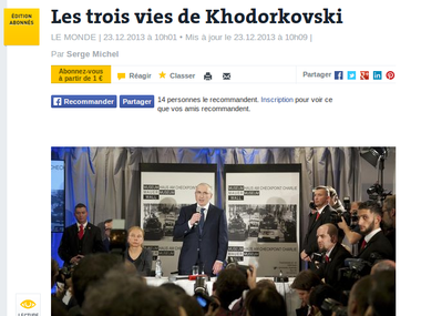 Le Monde: Три жизни Ходорковского