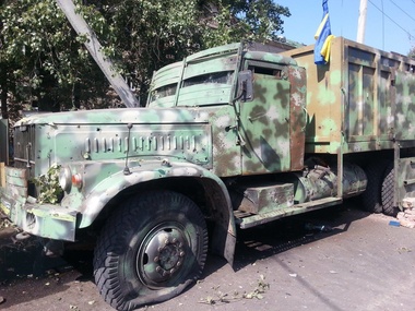 База "Донбасса" после артобстрела в Иловайске. Фоторепортаж