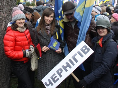 В Чернигове Евромайдан решил экономить и оставил одну палатку