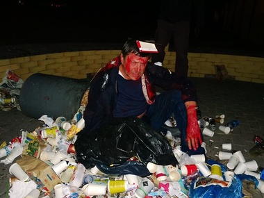 В Киеве Пилипишина выбросили в мусорный бак