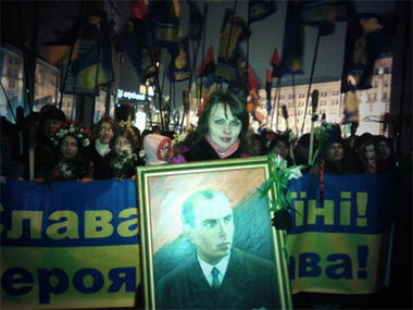 По Украине прошли митинги, посвященные дню рождения Бандеры