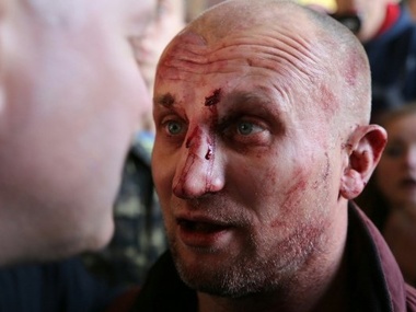 Драка между активистами Евромайдана и экс-беркутовцами в Киеве. Фоторепортаж
