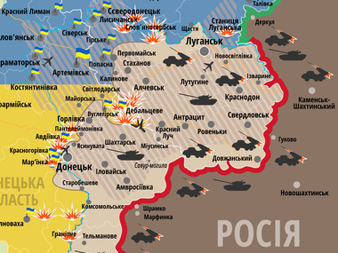 Карта АТО: Террористы активизировались в Луганской области и в районе Мариуполя