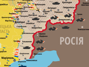 Карта АТО: Террористы активизировались в Донецком и Мариупольском направлениях
