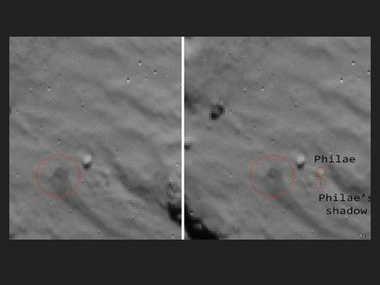 Появились фото "скачущего" по комете модуля "Филы"