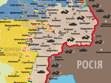 Карта АТО: Несмотря на обещания о перемирии, боевики продолжили обстреливать силы АТО