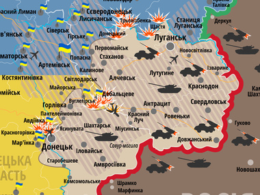 Карта АТО: Террористы продолжили провоцировать украинских силовиков во второй день перемирия