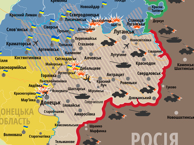 Карта АТО: Боевики продолжают нарушать условия перемирия на Донбассе