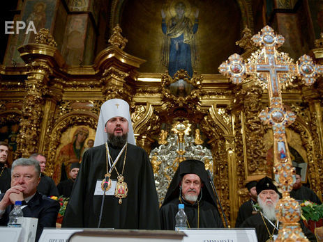 Глава единой православной церкви Украины митрополит Епифаний проводит первое богослужение в Киеве. Трансляция