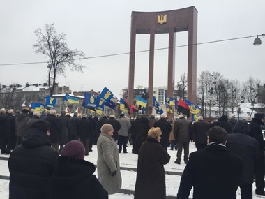 Во Львове состоялся митинг в честь 106-ой годовщины со дня рождения Степана Бандеры