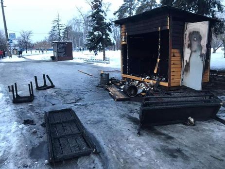 ﻿У Києві спалили центр із роздавання безкоштовних обідів