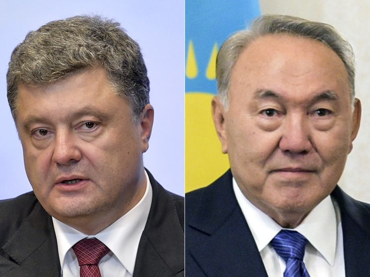 ﻿Порошенко обговорив із Назарбаєвим ситуацію на тимчасово окупованих територіях України