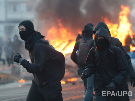 Протест во Франкфурте-на-Майне против открытия нового офиса Европейского Центробанка. Фоторепортаж