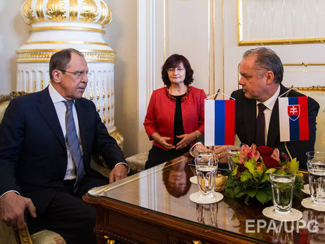 Президент Словакии напомнил Лаврову об аннексии Крыма
