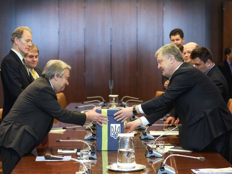 Порошенко передав Гутеррішу листи-звернення від українців із проханням сприяти у звільненні захоплених РФ українських моряків