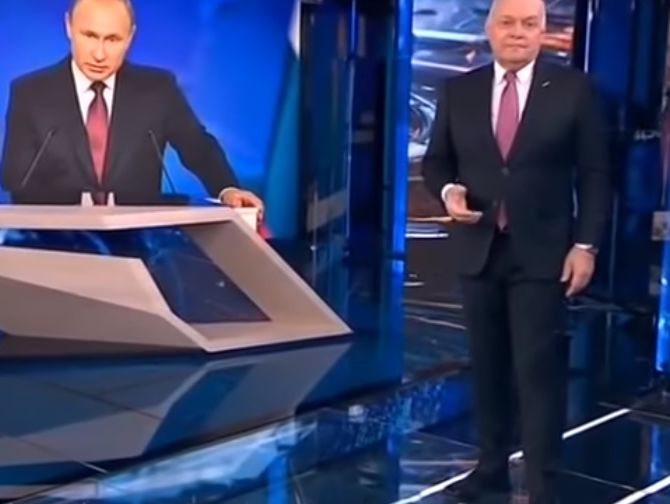 Пропагандист Киселев показал графику запуска ракет "Циркон" по целям в США. Видео