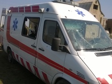 Террористы расстреляли под Широкино машину скорой помощи. Фоторепортаж