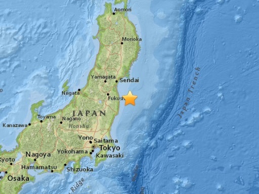 Японскую префектуру Фукусима всколыхнуло землетрясение