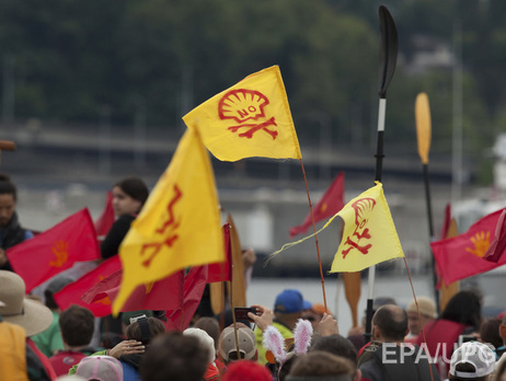 В США защитники природы протестовали против бурения скважин у побережья Аляски. Фоторепортаж