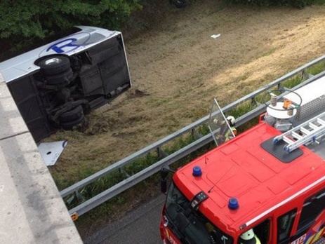 В Бельгии перевернулся автобус с детьми