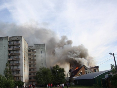 В Житомире горел развлекательный центр. Фоторепортаж