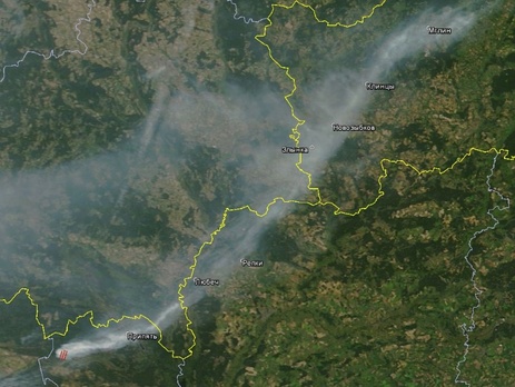 Дым от пожара в 