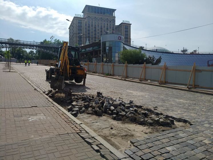 Строительство на киевской улице Институтской, где происходили расстрелы во время Евромайдана, остановлено