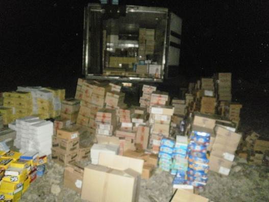 СБУ задержала около линии разграничения три грузовика с алкоголем и продовольствием