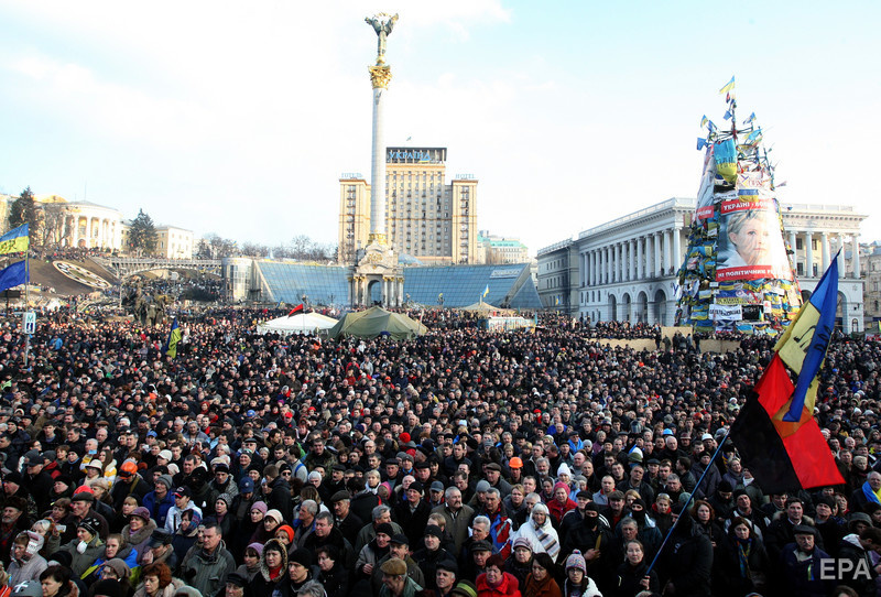 Акція на Майдані Незалежності в Києві, 21 лютого 2014 року. Фото: EPA