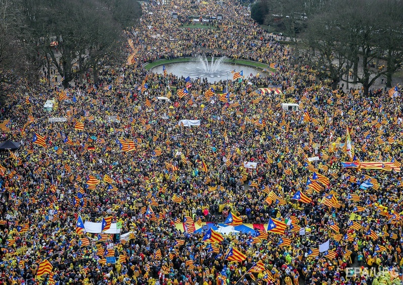 Митинг в Брюсселе в поддержку независимости Каталонии 7 декабря. Фото: ЕРА