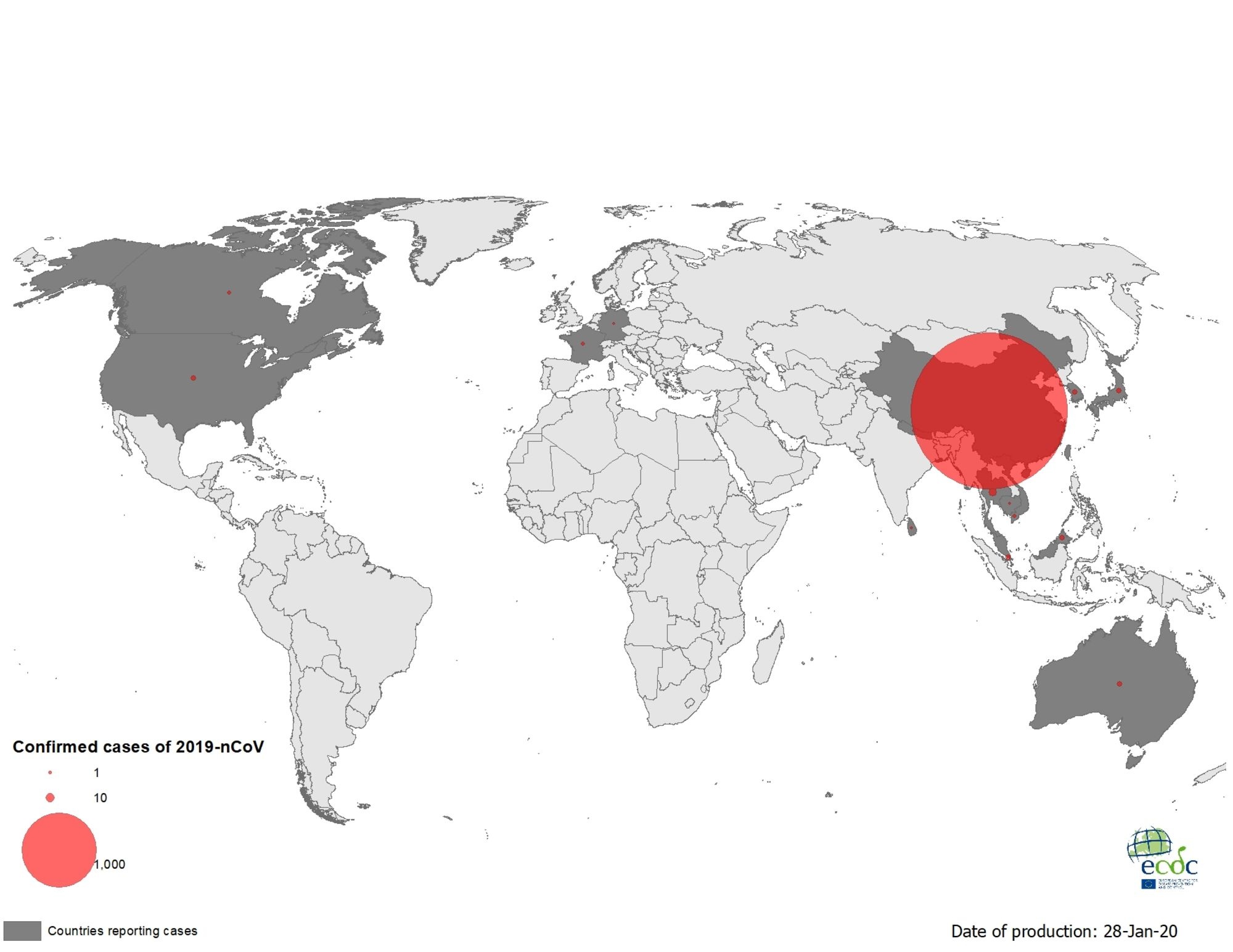 Карта распространения вируса. Рис.: ecdc.europa.eu