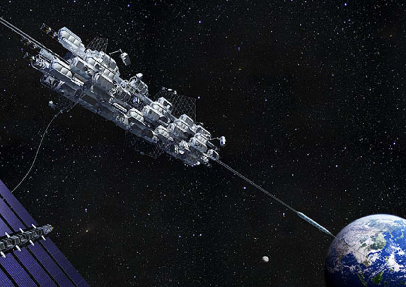 Существующие технологии пока не позволяют создать космический лифт, но проблему решат через 15 лет. Фото: architizer.com