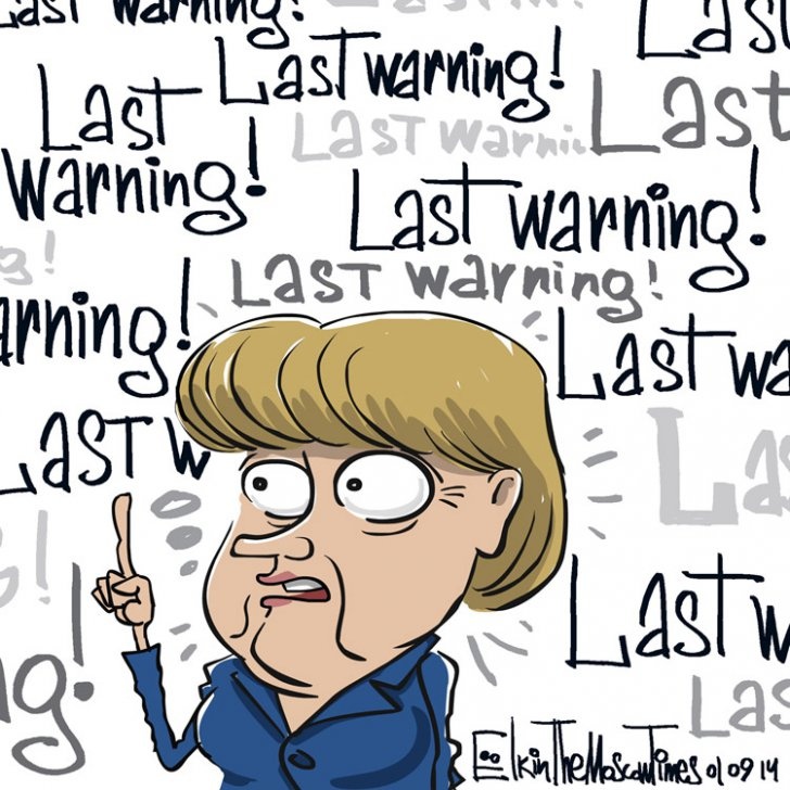 Карикатуристы не оставили без внимания многочисленные "последние" предупреждения немецкого канцлера Ангелы Меркель. Фото: themoscowtimes.com