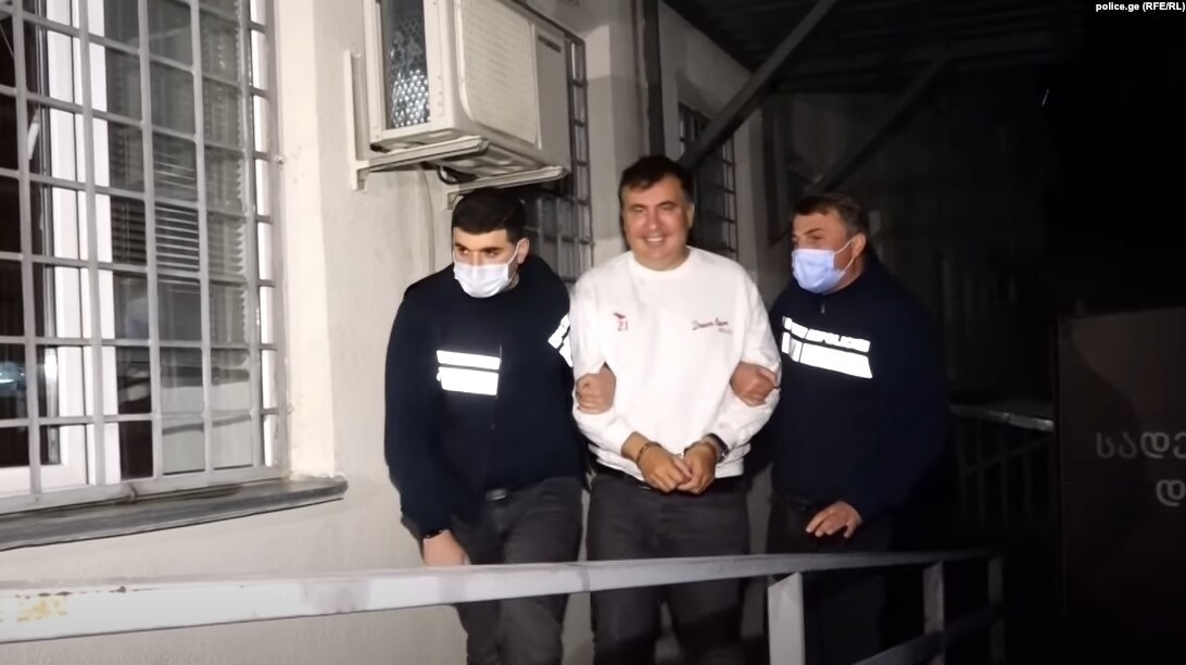 Задержание Саакашвили 1 октября 2021 года в Тбилиси. Фото: svoboda.org