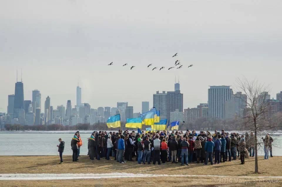 Митинг украинских активистов в Чикаго. Фото: Павел Островский / Facebook