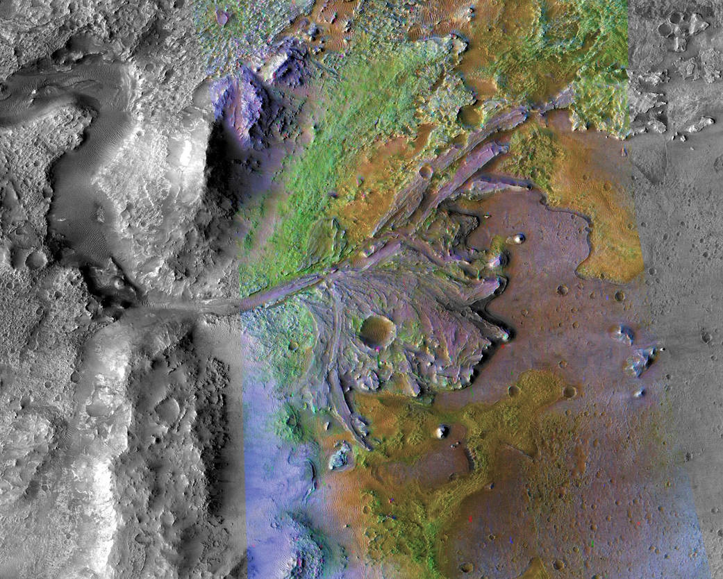 Кратер Езеро на Марсе – место будущей посадки нового марсохода. Фото: Nasa.gov