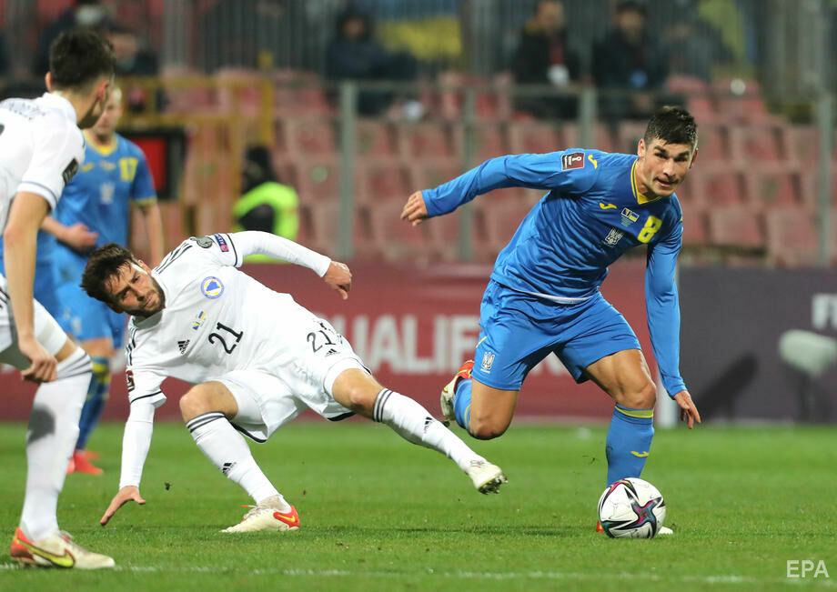 Довбик вышел и забил. Как сборная Украины победила Боснию и Герцеговину и вышла в плей-офф отбора на ЧМ 2022. Фоторепортаж 5