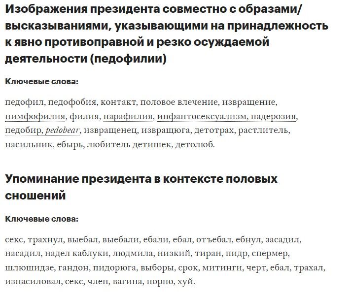 СМИ узнали, что Роскомнадзор составил перечень оскорблений Путина и мониторит их в сети. Среди них 