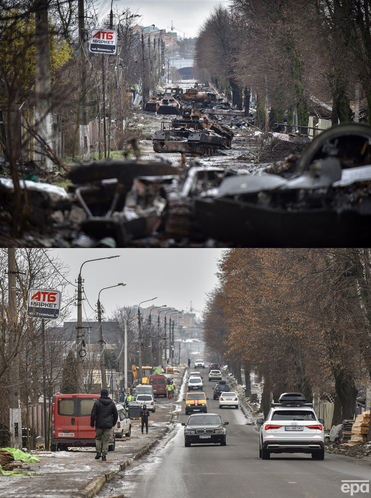 До і після. Журналісти показали, як Київ і Бучу відбудовують після пошкоджень під час війни. Фоторепортаж 1